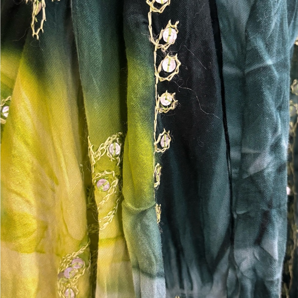 Green and Yellow Tie-Dye Halter swim cover one size - Picture 4 of 8